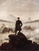 Caspar David Friedrich Wanderer Watching a sea of fog France oil painting artist